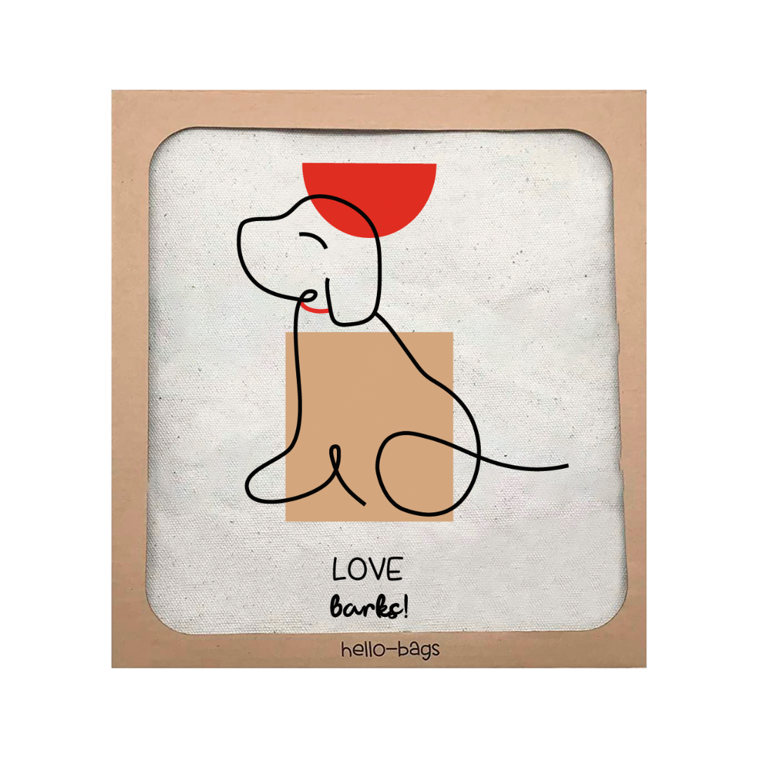 Tote bag in tessuto « LOVE BARKS »: Blank