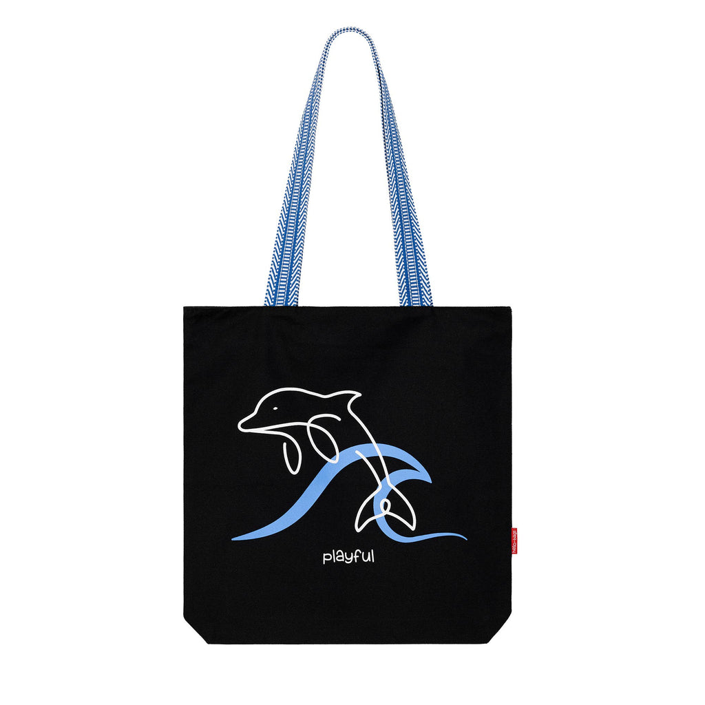 BORSA TOTE (BORSA DI TELA) «PLAYFUL»: Nero