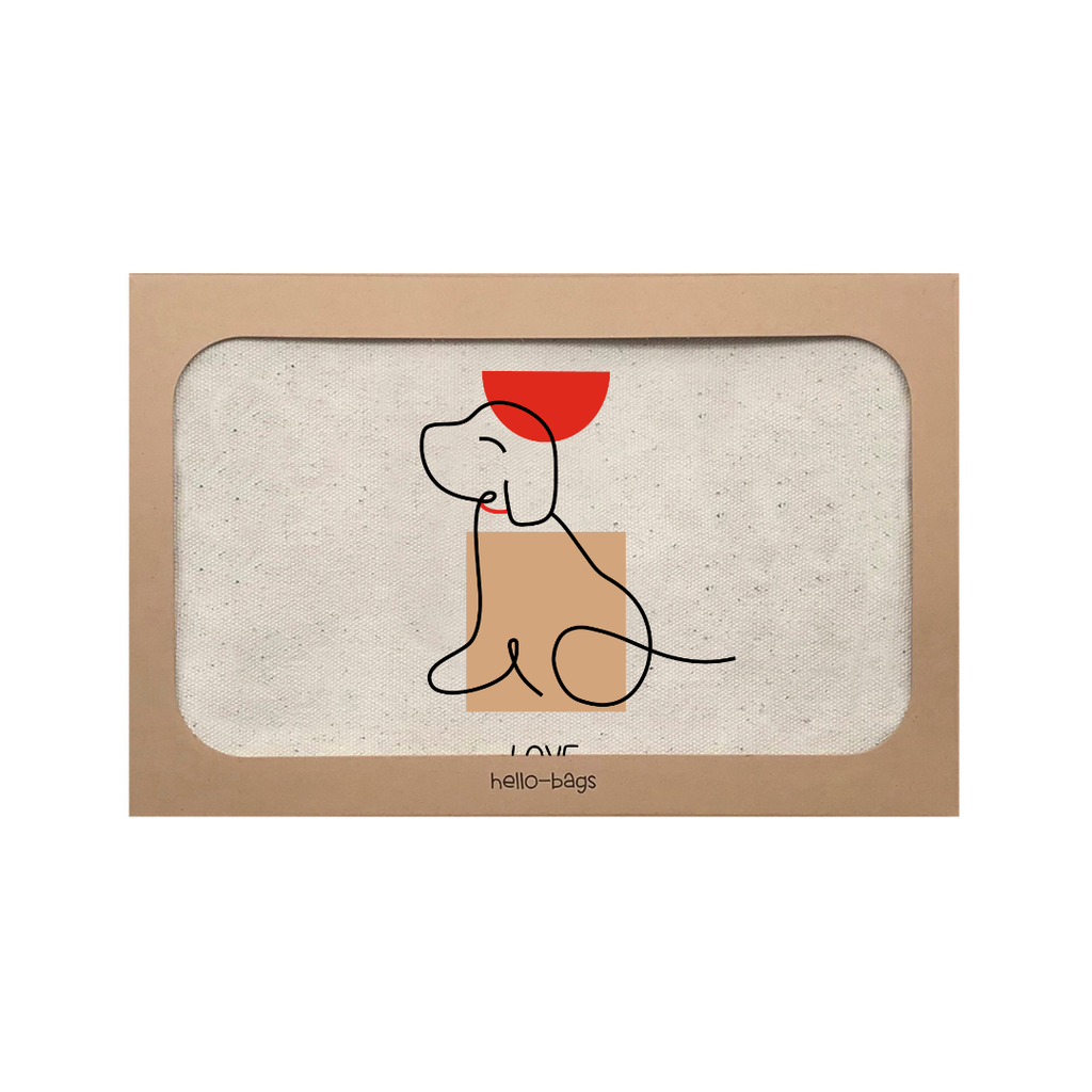 Beauty Case e Pochette Cotone «LOVE BARKS» 23 x 15,5 cm