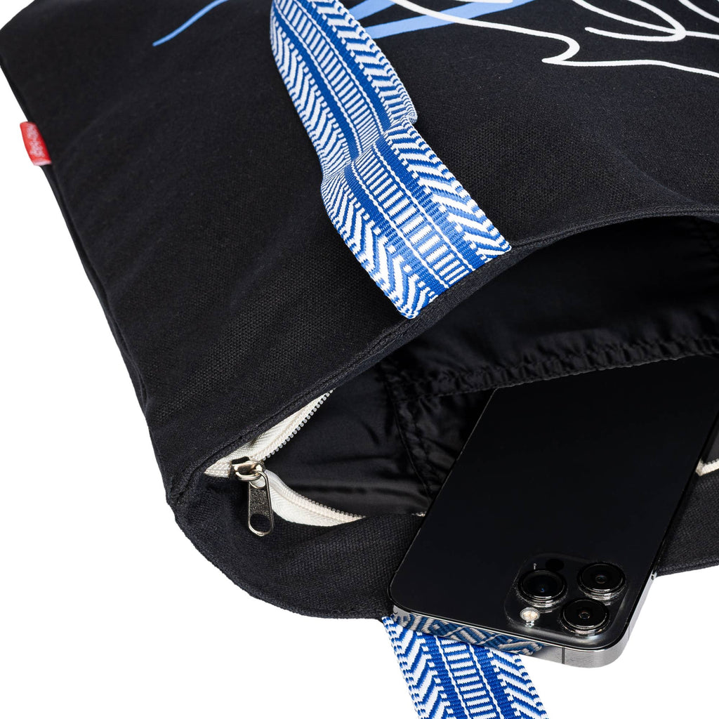 BORSA TOTE (BORSA DI TELA) «PLAYFUL»: Nero