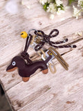 Portachiavi e charm borsa cane con campanello