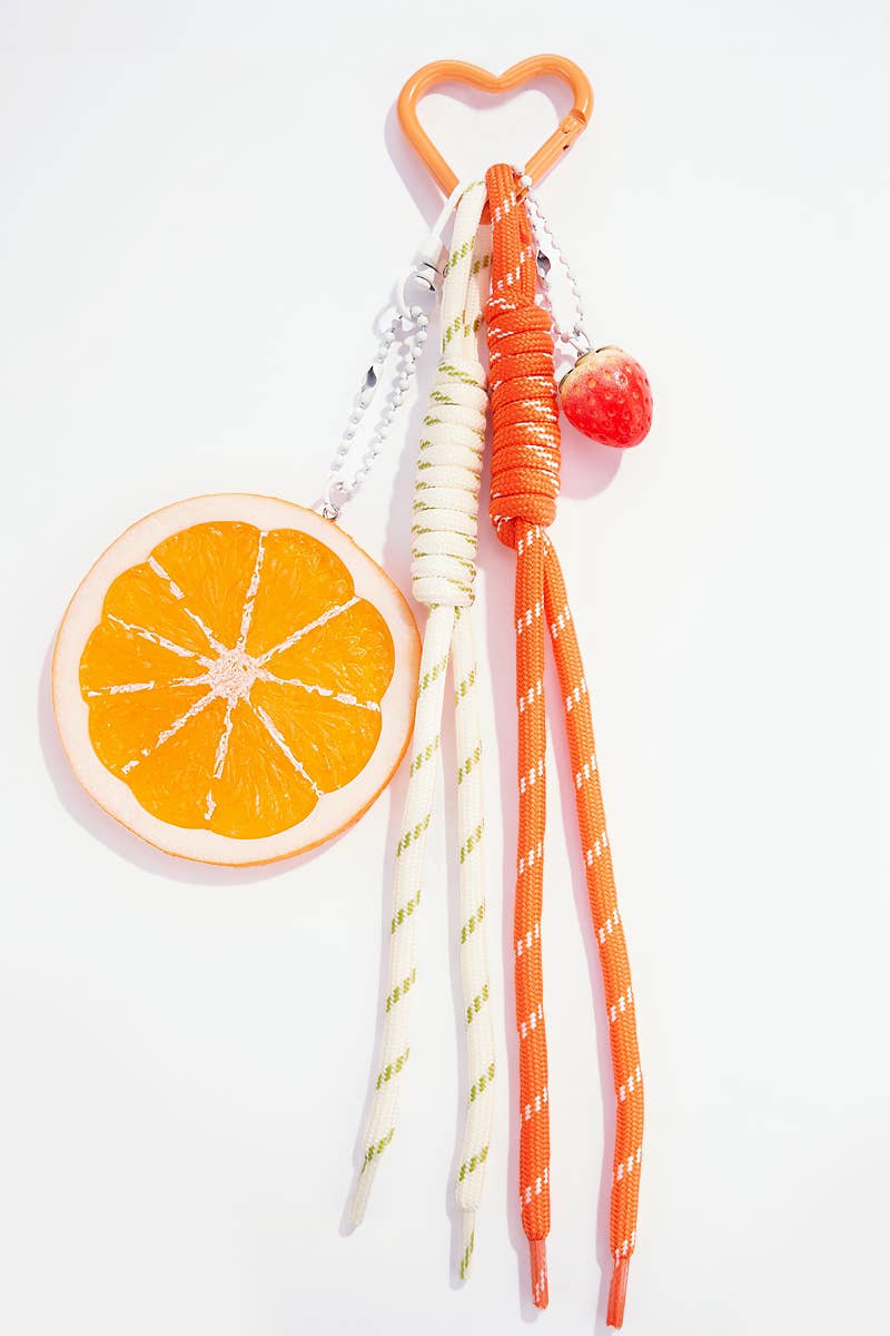 Portachiavi e decorazione per borsa con frutta PC17: Arancia / Sintetico