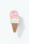 Spilla in Resina «Glacé» 3,5 cm | Pin Decorativo Bianco Artigianale