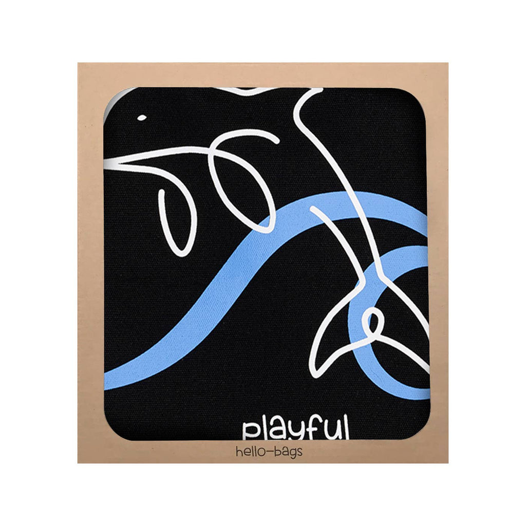 BORSA TOTE (BORSA DI TELA) «PLAYFUL»: Nero